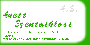 anett szentmiklosi business card